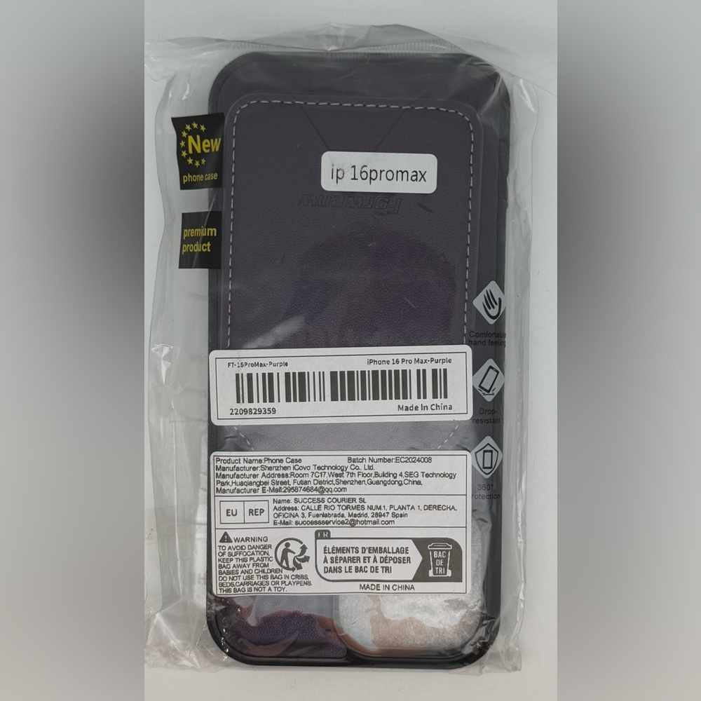 Purple iPhone 16 Pro Max Case Magsafe Detachable Wallet Holds up to 4 Cards NWT